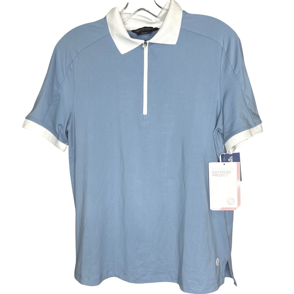 Mondetta‎ Outdoor Project MEDIUM women Golf Polo Shirt Ashley 1/4 Zip NEW